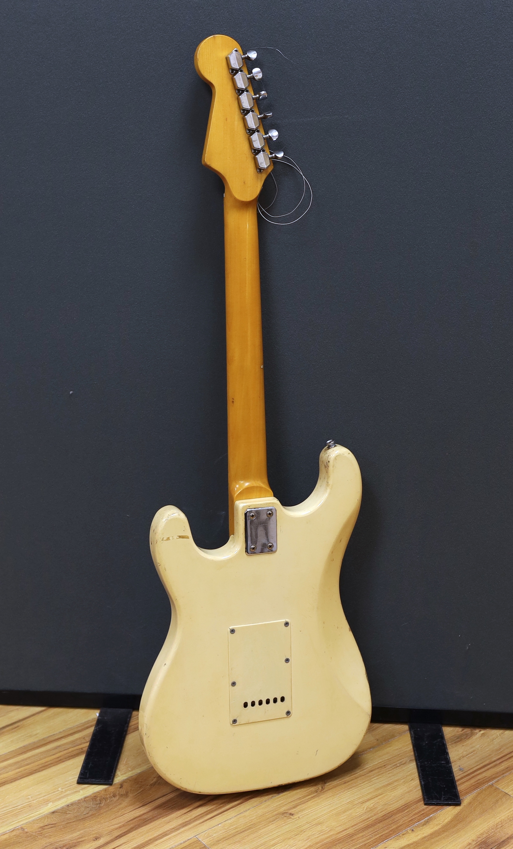 A Marlin Slammer electric guitar with maple neck, together with a flight case